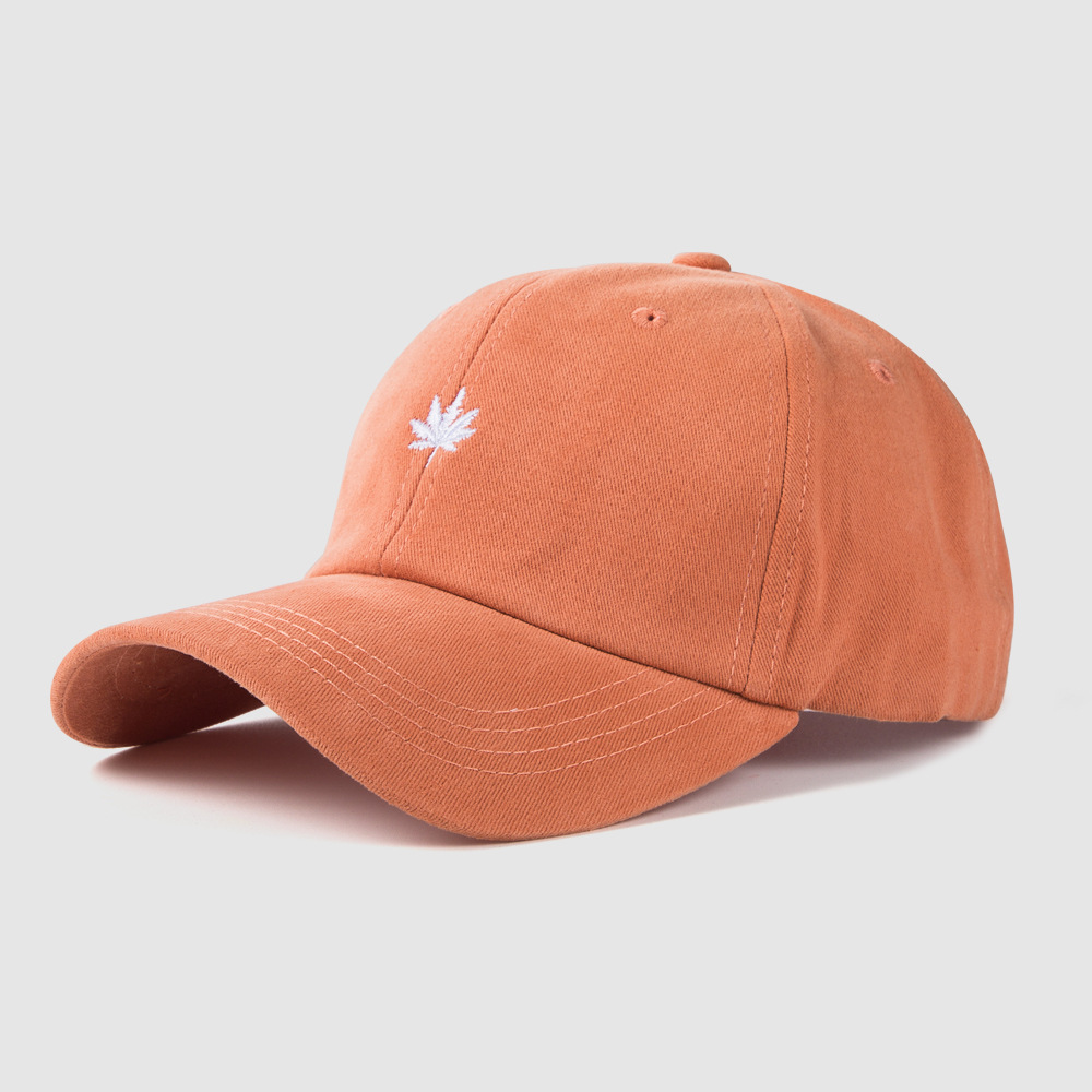 Maple Leaf Embroidered Baseball Cap Korean Age-reducing Caps College Wind Curved Eaves Sunshade Hat display picture 7