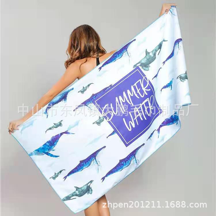 Good water absorption soft and comfortable polyester fiber beach bath towel essential products for seaside travel