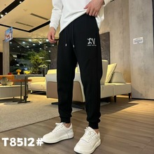 男士2025秋冬季欧洲站潮牌休闲裤男束脚潮流刺绣时尚修身小脚运动