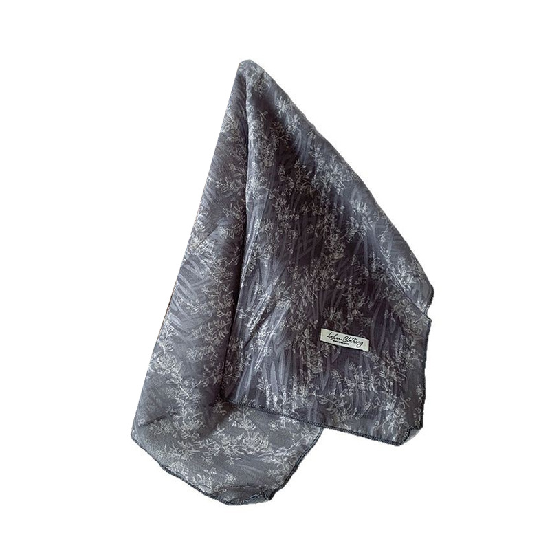 Pequeña toalla cuadrada para mujeres primavera y otoño nuevo estilo coreano francés pequeño algodón y lino floral universal bufandas de seda bufandas retro bufandas correa de cabello