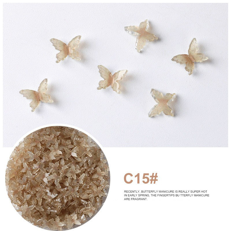Acrílico mariposa resina tridimensional accesorios de uñas accesorios de flores plástico transparente uñas hechas a mano material DIY image 45