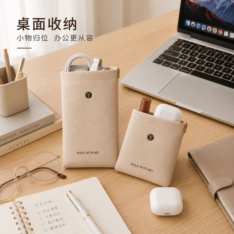 Portable Travel Storage Bag, Data Cable and Earphone Organizer, Automatic Closing Clamshell Mini Storage Pouch Portable Travel Storage Bag, Data Cable and Earphone Organizer, Automatic Closing Clamshell Mini Storage Pouch