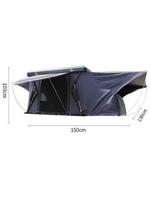 Factory outdoor Black hard shell waterproof foldable car roof self-driving camping camping long-distance travel tent (Avtomobil dam çadırları) - gray-2-3