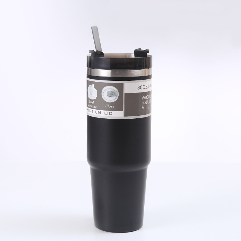 Vacuo transfronterizo 30oz tazas de automóviles de gran capacidad 304 acero inoxidable vacío de automóviles aislamiento frío hielo taza de paja al por mayor