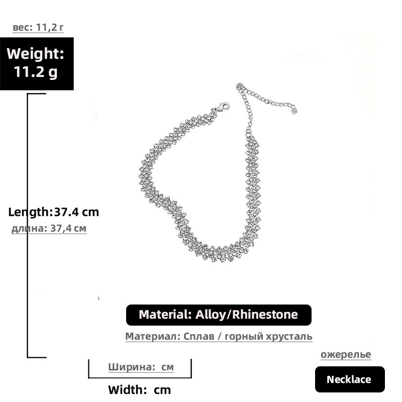 fashion full diamond multi-layer necklace