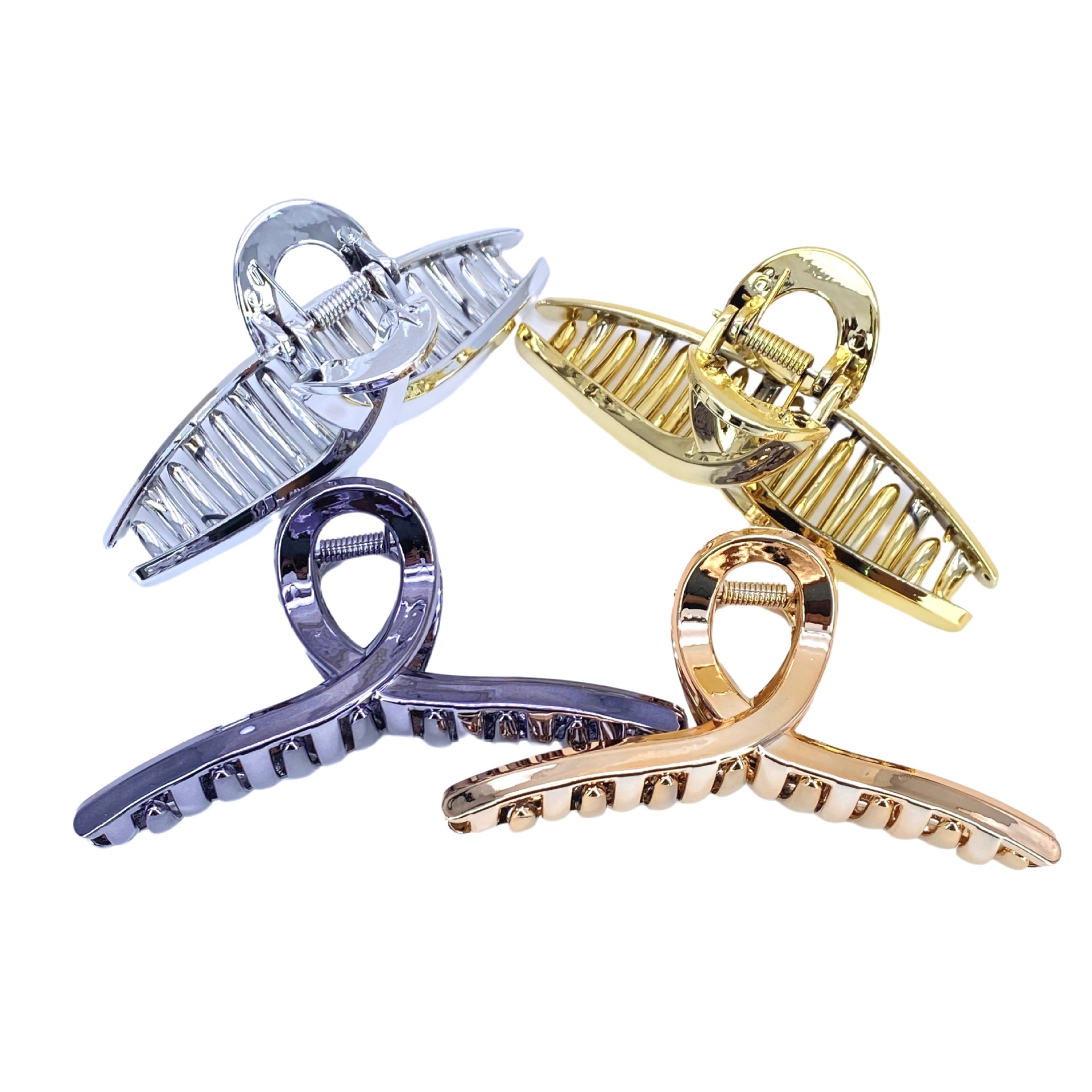 PC material continuo Aleación de imitación galvanoplastia UV cinta horquilla cuadrada clip grande 2 yuanes tienda física accesorios para el cabello accesorios para la cabeza