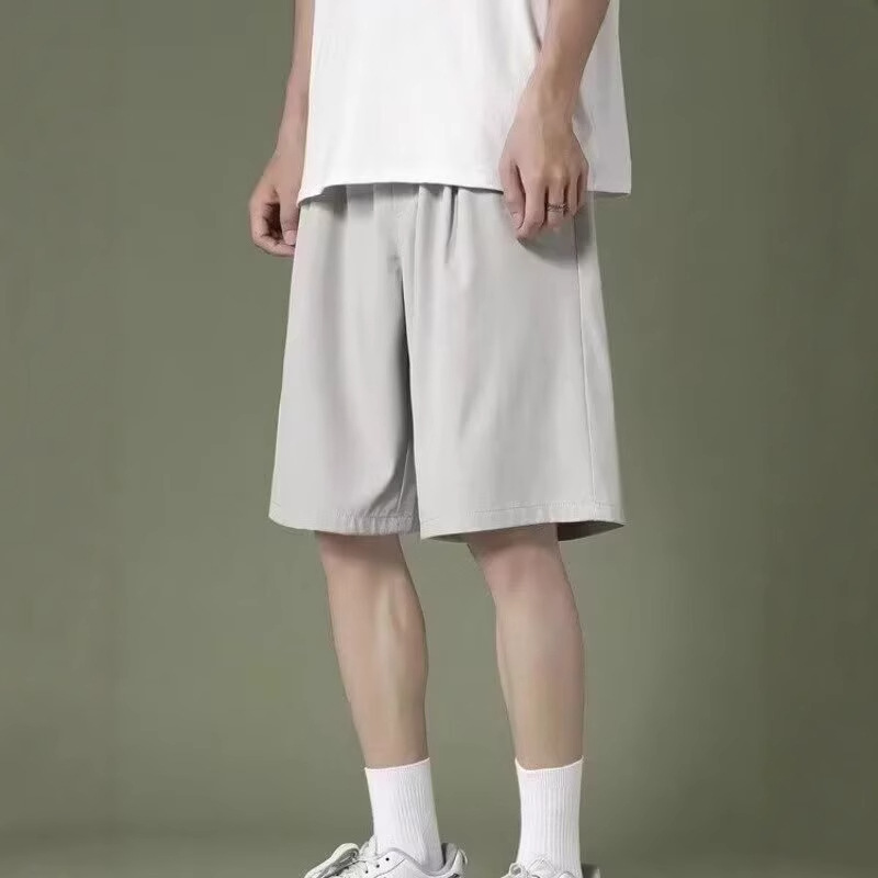 2025 New Ice Silk Quick-drying Shorts Men's Summer Outer Wear Thin Sports Running Casual Pants Loose