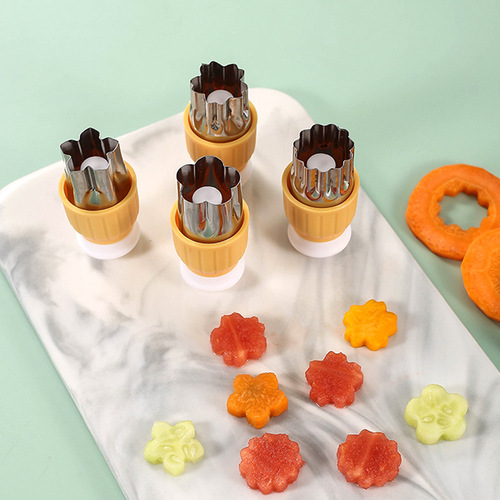 Press stainless steel fruit flower cutter tool dumpling wonton butterfly noodle baby food supplement mold home DIY