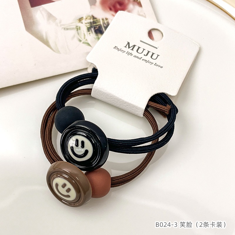 [Carga de tarjeta] sensación de alto nivel coreano de cabello de código de barras de moda de alta elasticidad de cabello anillo de cabello correa de cola de caballo