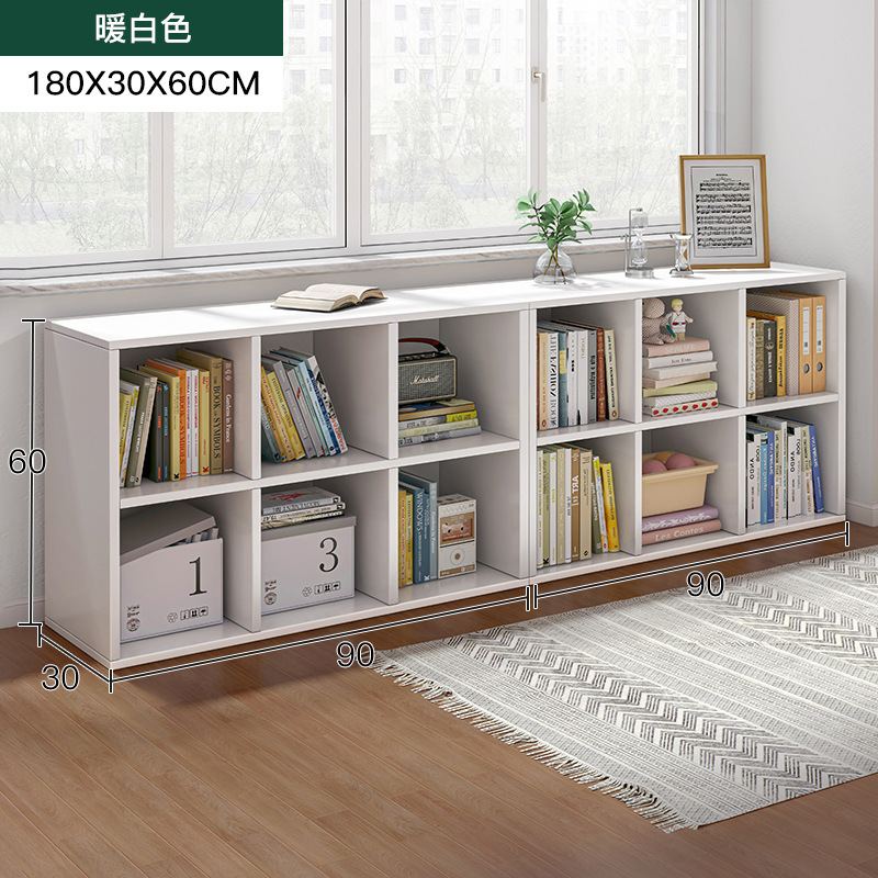 Estantería Estante de piso Estante de piso Estante de libro corto Dormitorio Combinación libre Gabinete de rejilla Ventana salediza Gabinete de almacenamiento de balcón Armario de almacenamiento