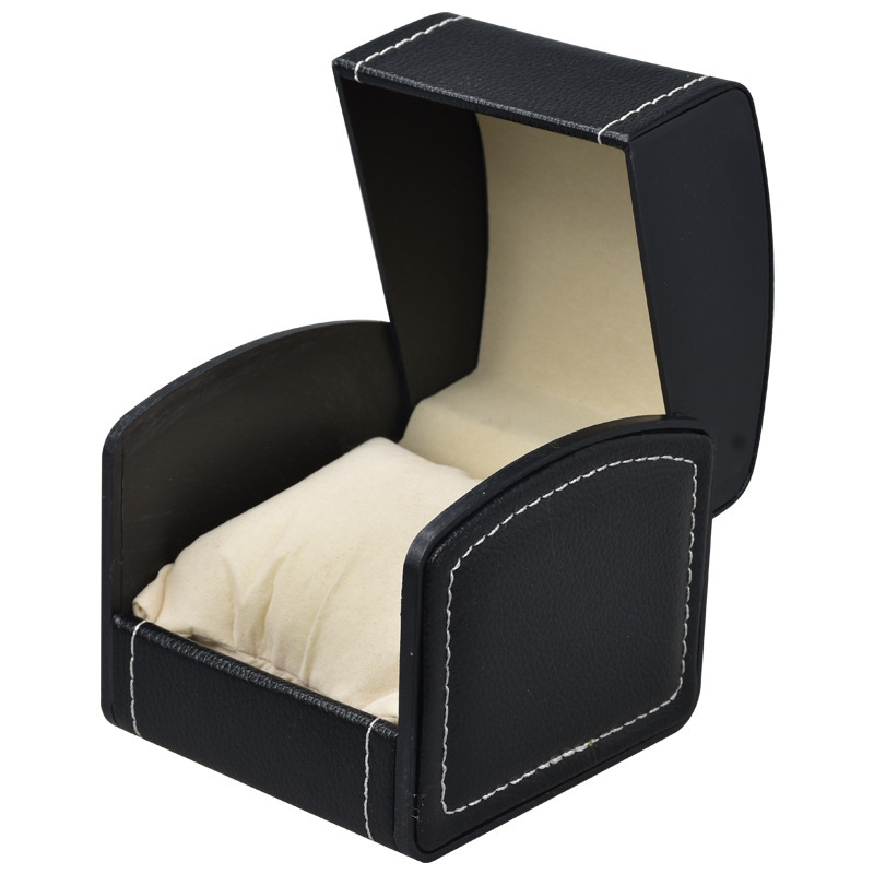 Fabricante al por mayor caja de relojes caja de regalo embalaje spot redonda pu cuero flip caja de almacenamiento caja de relojes