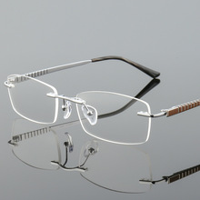 超轻纯钛无框眼镜架男双色八孔眼镜配近视镜不掉色近视眼镜潮6625