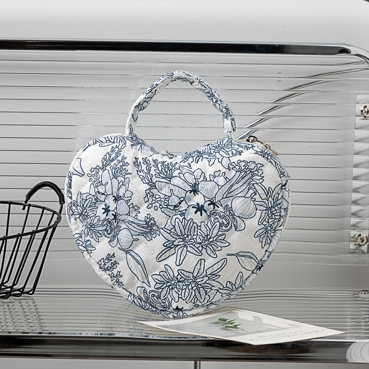 Blue and white, flowered