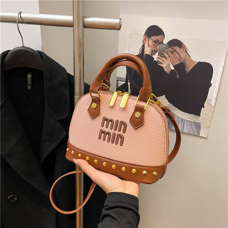 Bags2025新型女性バッグ欧米ファッションリベット貝殻バッグクロスボーダー対外貿易ハンドバッグシングルショルダーバッグ|undefined
