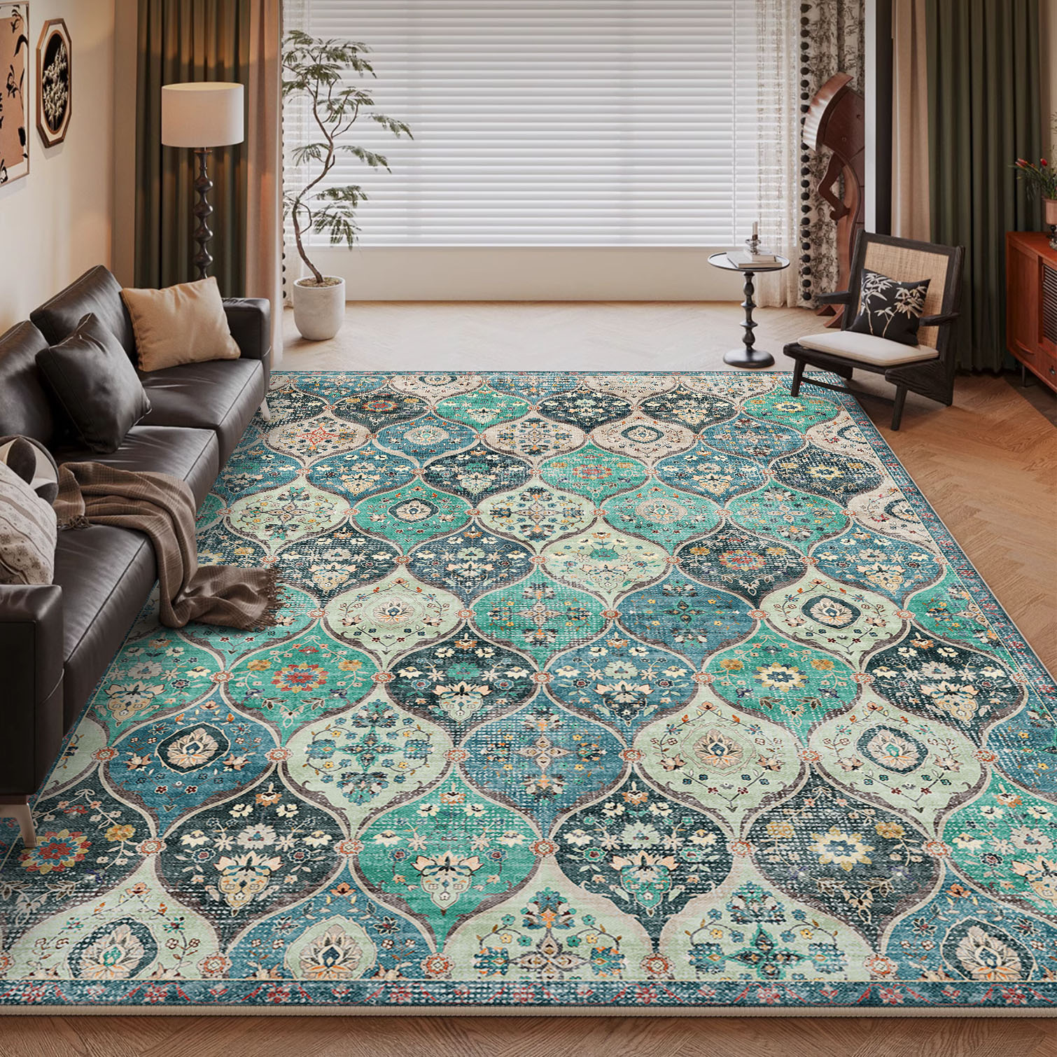 Alfombras de sala de estar, alfombras de cama de gran área, alfombras de mesa de té de sofá, alfombras de cachemire retrógradas americanas image 11