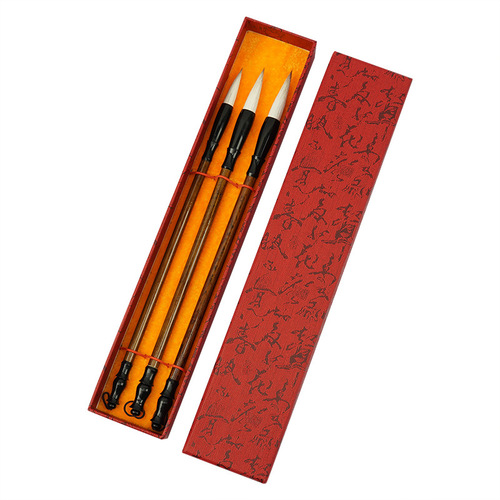 Wolf hair and hair calligraphy and painting brushes large, medium and small regular script set for students beginners calligraphy training class practice pen wholesale