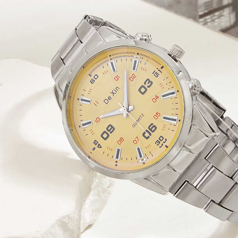 Venta al por mayor nuevo impermeable reloj de cuarzo correa de acero reloj de los hombres de negocios reloj de moda luminoso hombres