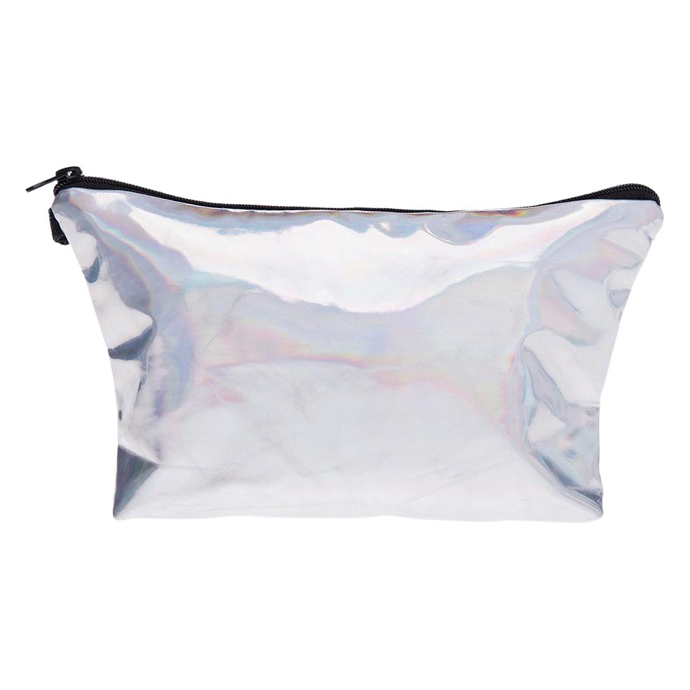 Amazon transfronterizo de color sólido de la PU bolsa de almacenamiento de cuero impermeable bolsa de lavado de las mujeres bolsa de cosméticos láser de moda embrague