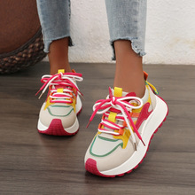 新款老爹鞋女2025夏秋季增高休闲透气厚底拼色旅游百搭鞋BN016-1