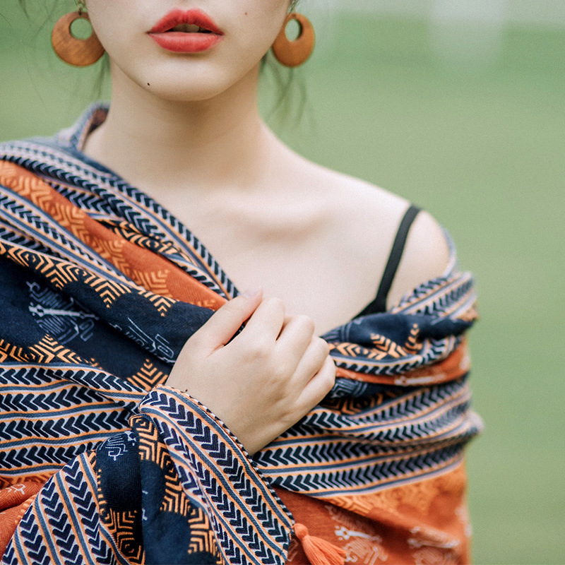 Summer thin ethnic cloak from Yunnan province