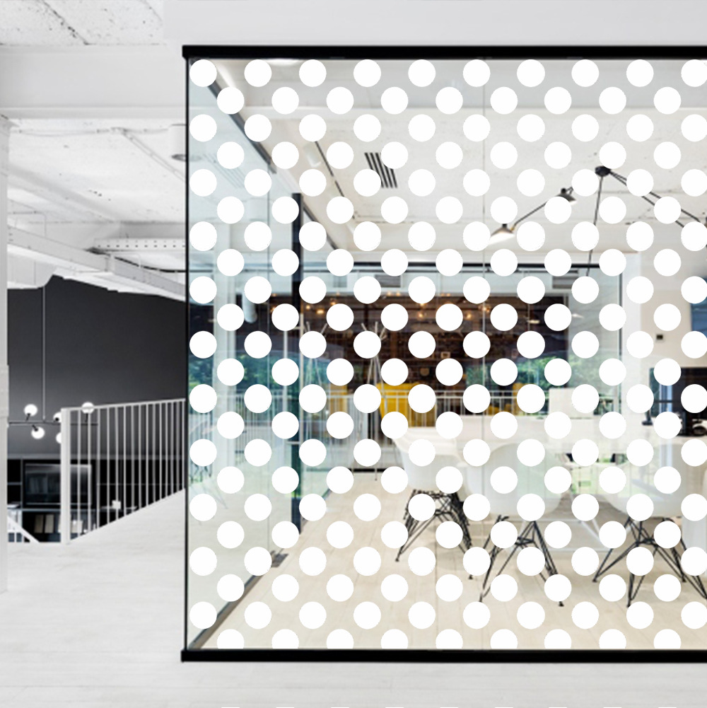 厂家批发白色3CM白色大圆点玻璃贴纸现代简约家居装饰膜隔断贴膜
