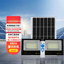太阳能灯户外庭院一拖二高亮投光灯LED超亮防水投光灯电显照明灯