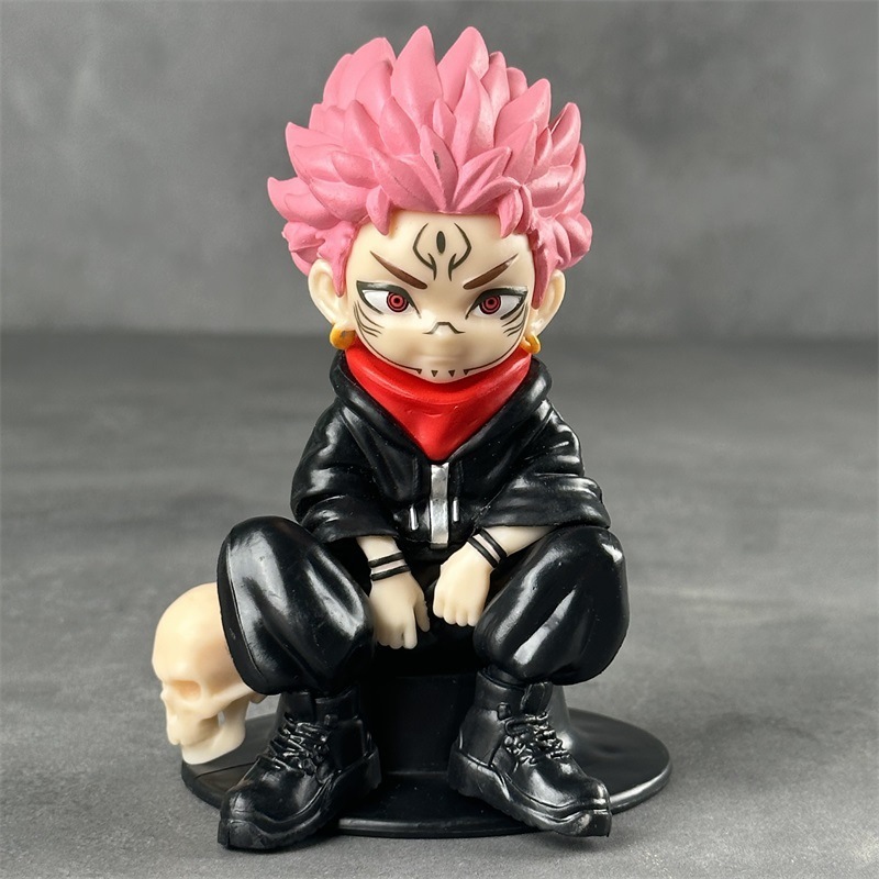 呪術廻戦 立ち姿五条悟 座り姿虎杖悠仁 アニメ Qバージョン フィギュアモデル デスクトップ装飾品卸売|undefined