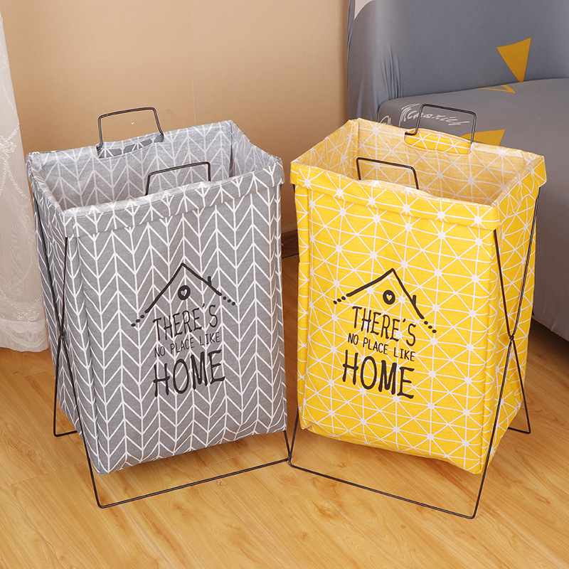 Bolsa de almacenamiento de algodón y lino plegable portátil soporte cesta de almacenamiento cesta de lavandería hogar ropa juguete Cubo de almacenamiento