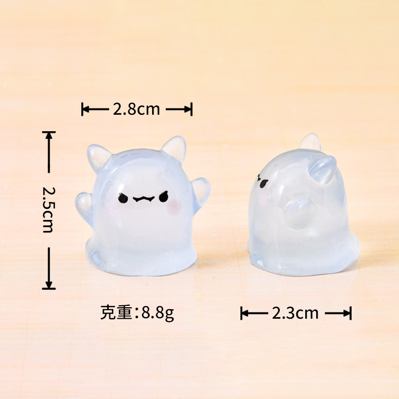 微景观可爱夜光小幽灵家居桌面摆件创意装饰娃娃屋树脂工艺品摆件|undefined