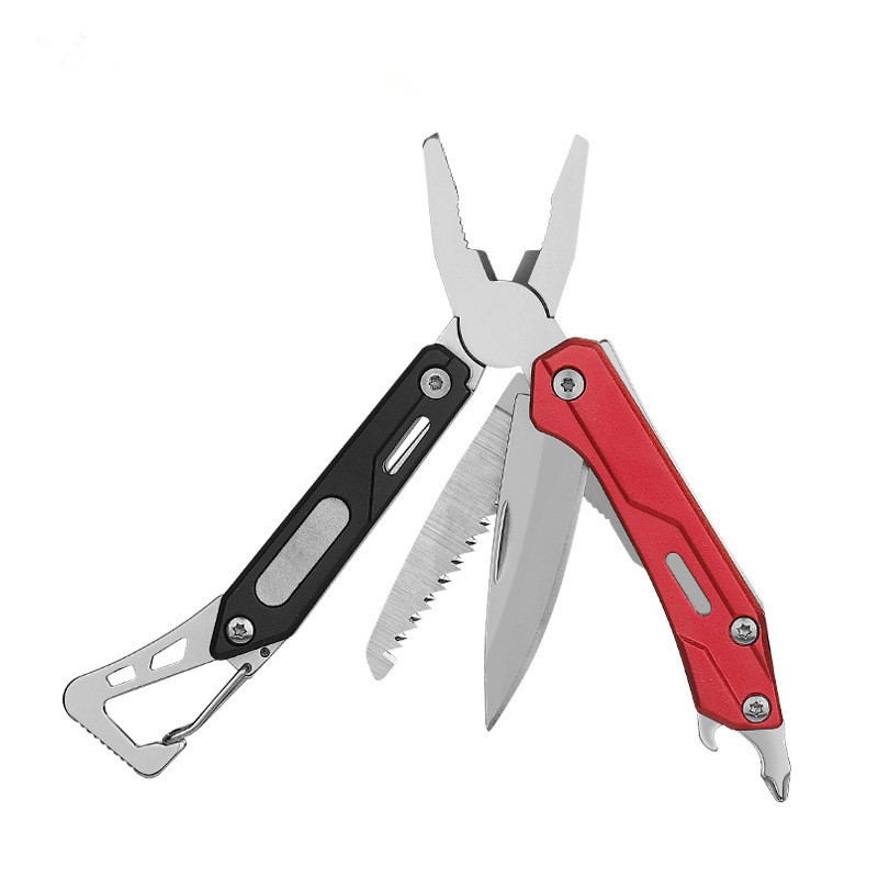 野营折叠钳户外野营多功能钳迷你求生带登山扣便携野外应急工具钳