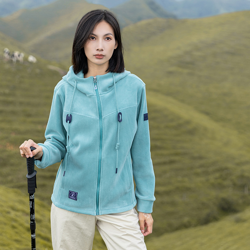 Gran marca australiana chaqueta de terciopelo hombre y mujer al aire libre infrarrojo lejano calentamiento calentamiento de terciopelo agitado grueso con capuchón chaqueta de terciopelo image 6