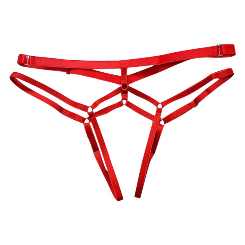 Ventas transfronterizas de Europa y América del comercio Exterior ropa interior de gama abierta de las mujeres de la cadera transparente con cordones en forma de T pantalones multi-tamaño MM sexy