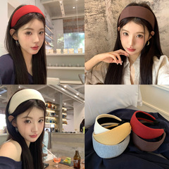秋冬简约宽边纯色针织发箍女高级感发卡2025新款运动洗脸压发头箍