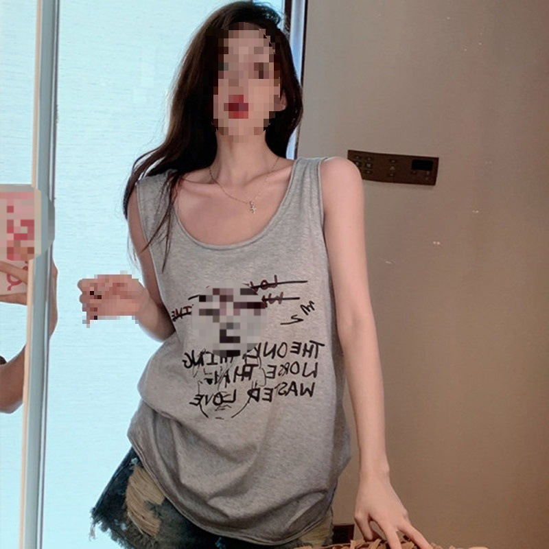 American Retro 2025 Suspender Sports Vest Sleeveless T-Shirt Women's Summer Outerwear Basketball Uniform Loose Top American Retro 2025 Suspender Sports Vest Sleeveless T-Shirt Women's Summer Outerwear Basketball Uniform Loose Top