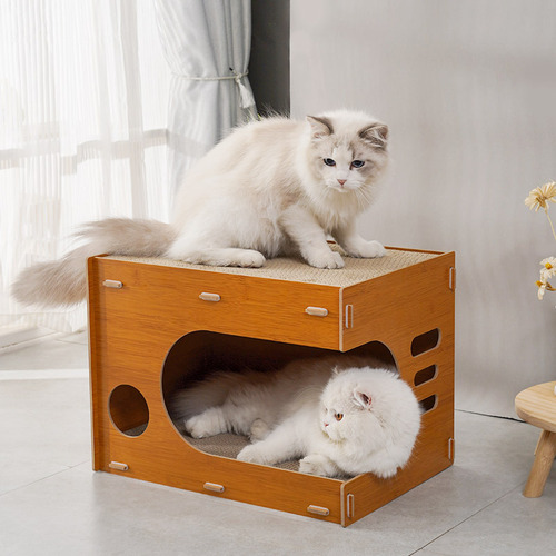New summer solid wood cat nest, removable cat bed, universal for all seasons, corrugated paper, replaceable, ventilated and breathable, hot selling