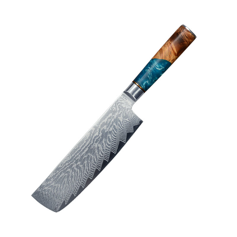 Damasco cuchillo conjunto resina estable madera afilado Cuchillo de cocina cuchillo de corte de carne sushi sashimi cuchillo de cocina Chef
