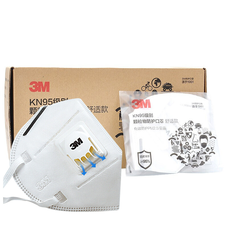 3M máscara en caja 9501V /9502V embalaje independiente máscara de polvo industrial de la válvula al por mayor KN95