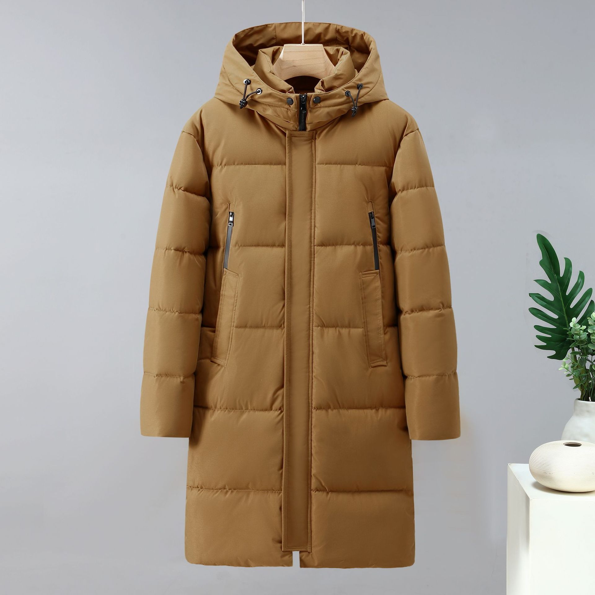 Russian hot selling men's long, thick hooded fashion windproof and warm down cotton jacket winter coat_voghion.com