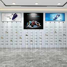 鞋架展示架运动鞋托男女鞋童鞋货架可上墙调节带灯架设计效果图片