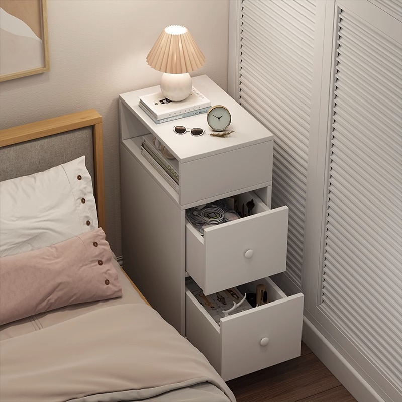 Ultra-Narrow Gap Bedside Table, Simple Modern Home Bedroom Bedside Cabinet, Small Storage Cabinet