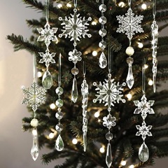 クロスボーダー18点クリスマスツリー装飾アクリル水晶クリスマス装飾雪と氷柱クリスマスツリーペンダント
