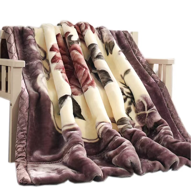 빠른 더블 레이어 두꺼운 라셀 담요 가을과 겨울 따뜻한 양털 담요 싱글 및 더블 웨딩 담요 산호 양털