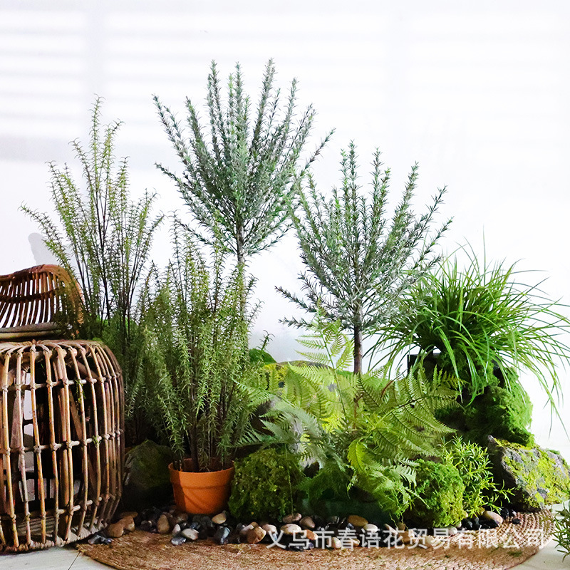 Fake Green Plants, Simulated Plants, Rosemary Potted Plants, Indoor and Outdoor Camping Style Scenery, B&B Hotel Window Decoration