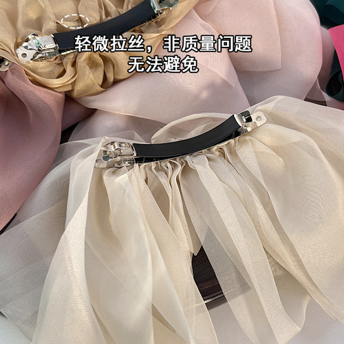 Internet celebrity style oversized chiffon spring clip ponytail clip fairy-like multi-layer versatile bow hair clip women's back-of-head clip