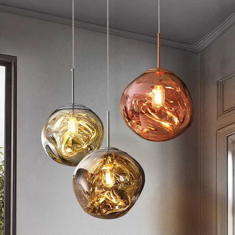 Nordic Lava Glass Chandelier for Villa, High-Ceiling Living Room, Bedroom Bedside Lamp, Duplex Dining Room, Stairwell Multi-Head Chandelier