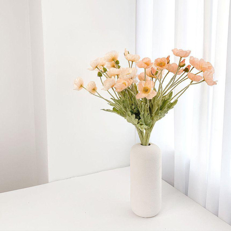 Moderno minimalista nórdico blanco florero de cerámica decoración hogar sala de estar Mesa hilo llano quema flor decoración floral