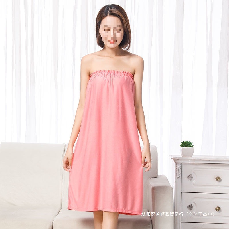 뷰티 살롱 스트랩리스 목욕 스커트 스웨트 목욕 가운 사우나 목욕 가운 목욕 타월 착용 가슴 랩 나이트 드레스 여성