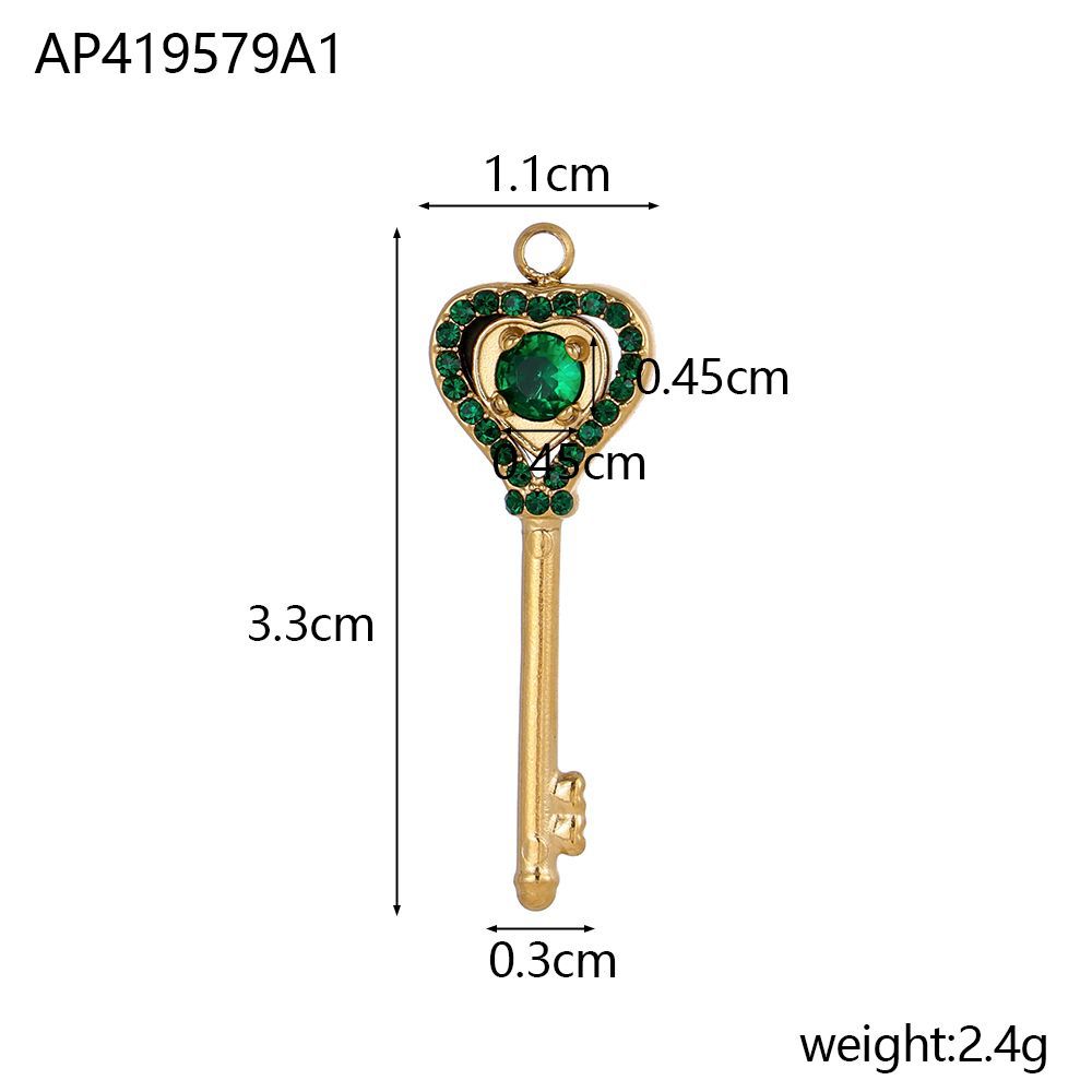 1g Weight Pendant Jewelry Making Type DIY Ornament Accessories Classification 1 Piece Quantity 304 Stainless Steel Material Key Pattern All Seasons Season Inlay Design Vacation, Classic Style Style 1 Piece 304 Stainless Steel Key Pendant 7