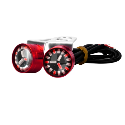 Car, Motorcycle, Electric Vehicle, Three-Color License plate lamp - three-color-mirror-light-flash-red-shell-2-piecesset