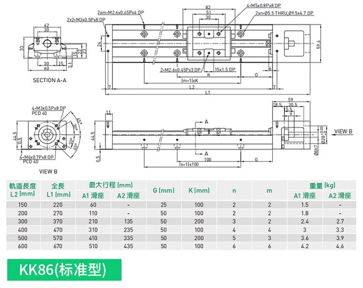 台湾上银HIWIN模组 KA090 KA100 KA120 KA136 KA150 KA170 KA200-阿里巴巴
